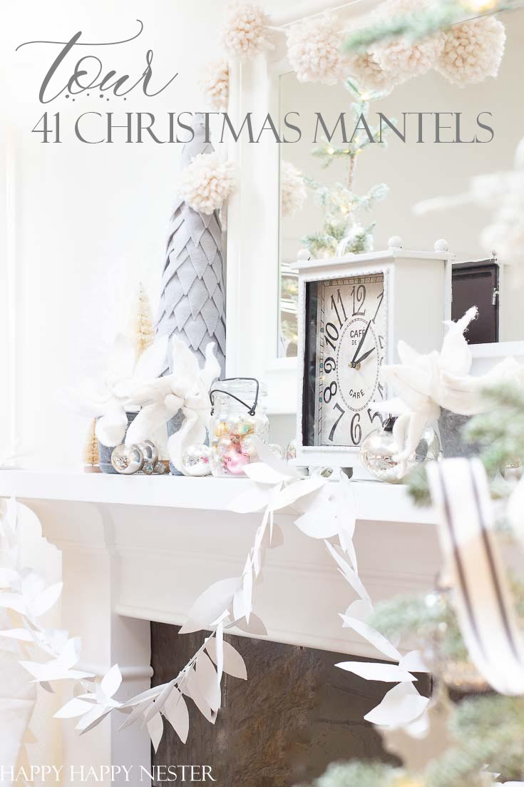 This post is all about Mantel Decor For Christmas. 41 bloggers are sharing their beautiful mantels for the holidays. It is a fabulous collection of winter mantels. #decor #holidaydecor #christmasmantel #howtodecorateamantel #manteldecor