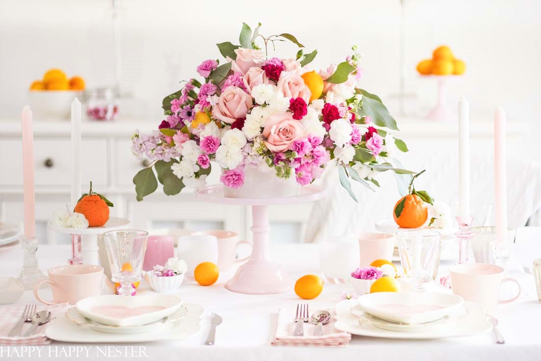 Create a pretty table setting and add some beautiful flowers. This post is full of Valentine's Day Table decor inspirations.