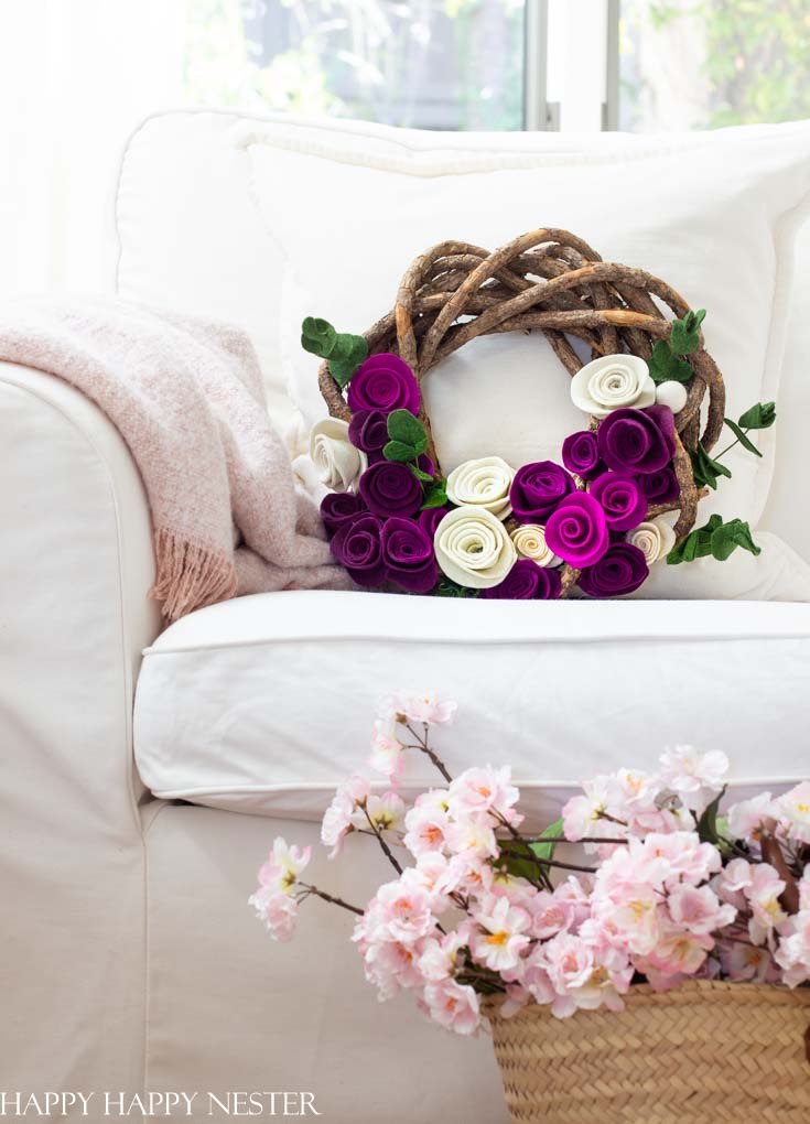 Spring Flower Basket Wreaths for Our Front Doors - Beneath My Heart