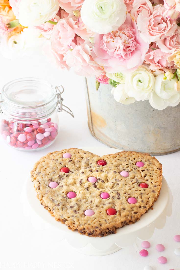 Easy Giant Heart Shaped Chocolate Chip Cookie for Valentine's Day