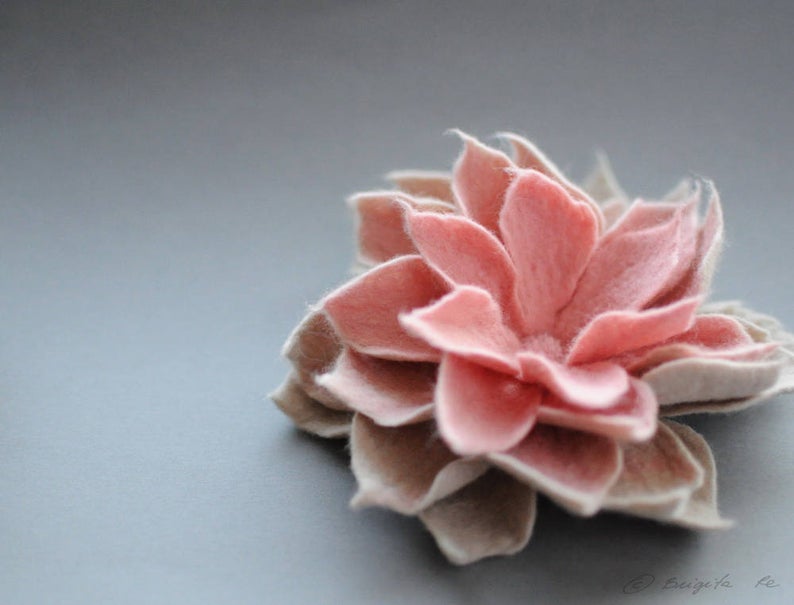 pink felt flower