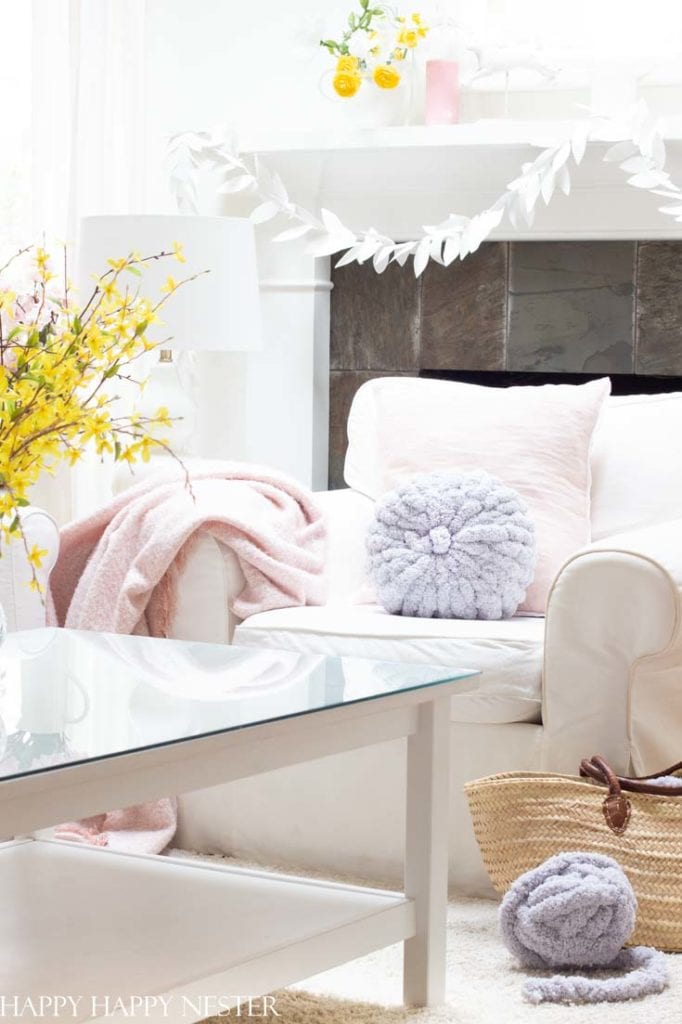 spring decorating with pillows.