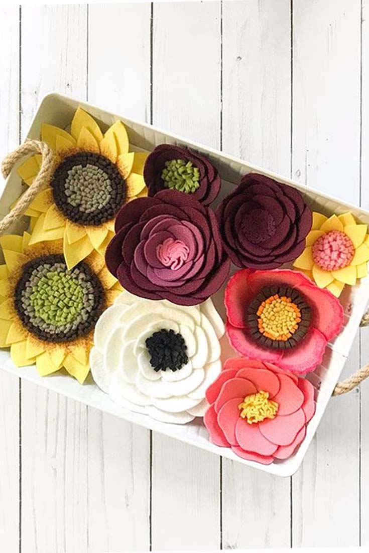 Beautiful Felt Flowers