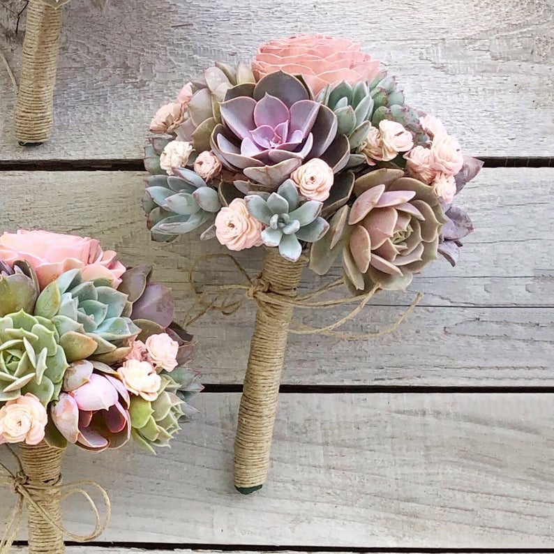 succulent wedding bouquet