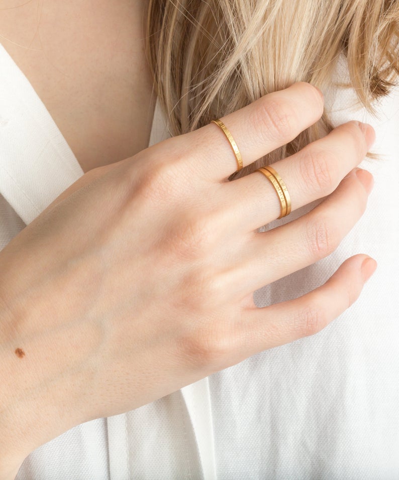 love these gold dainty rings