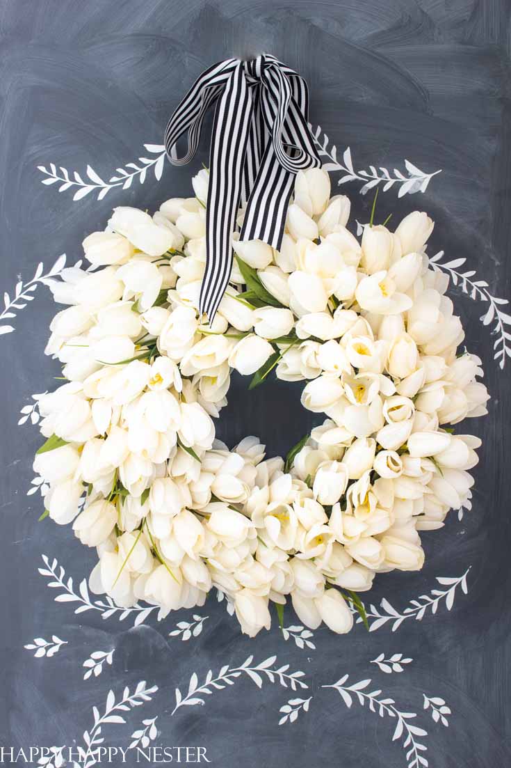 beautiful white tulip wreath diy