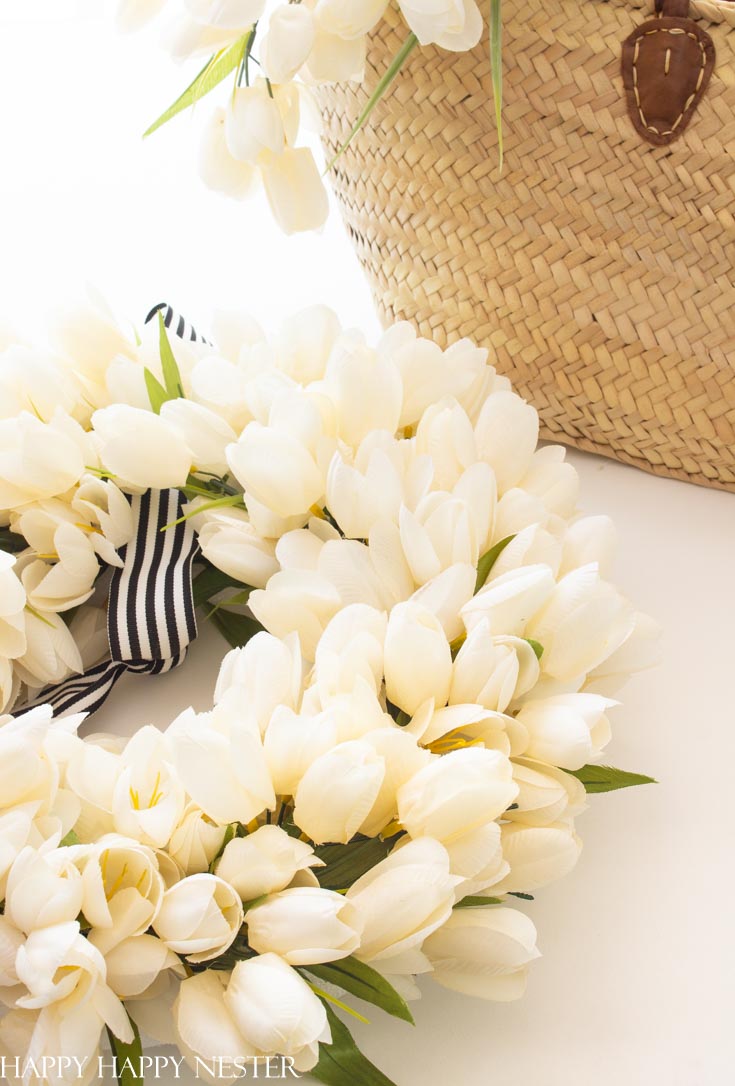 how to make a white tulip wreath diy
