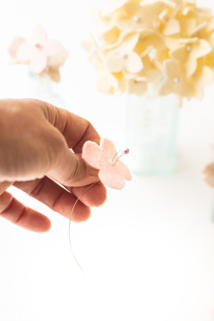 felt hydrangea flower diy