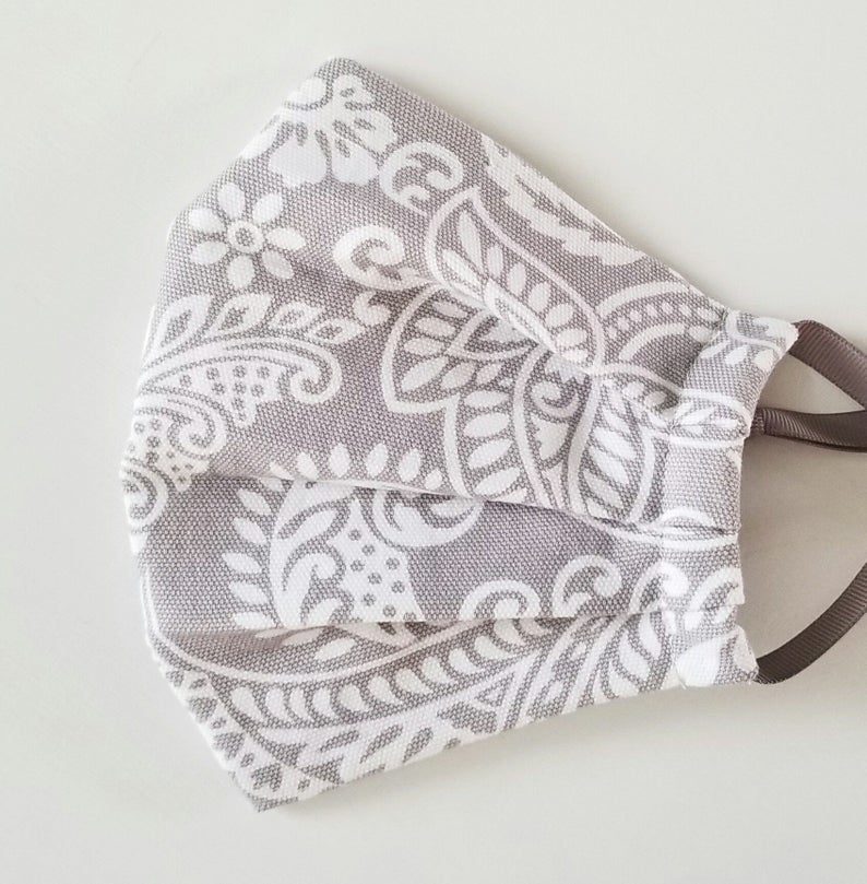 cute cloth face masks with pretty paisley fabric