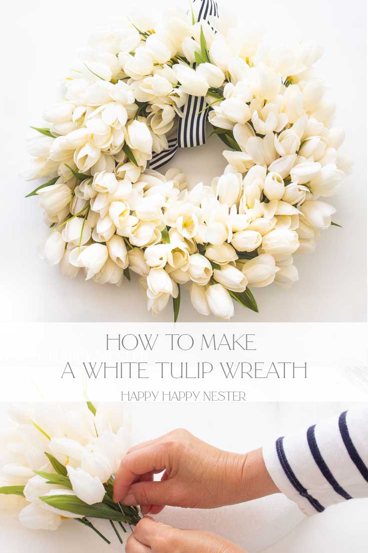 how to make a white tulip wreath pin