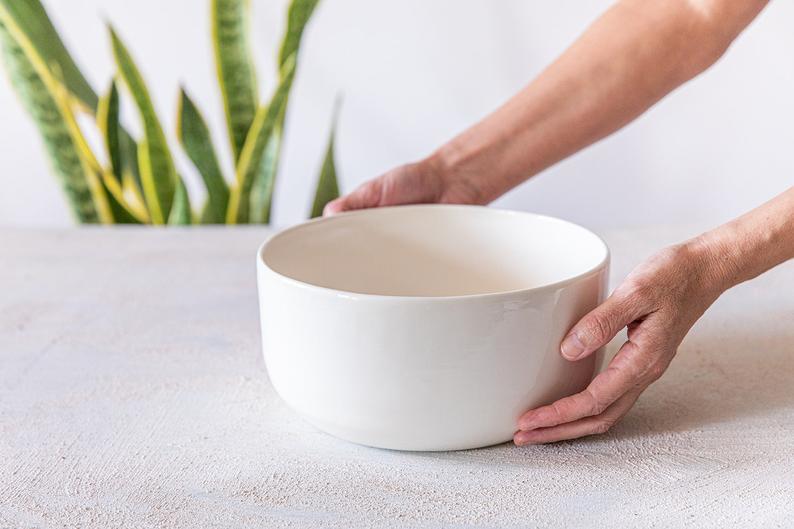 large white mixing bowl