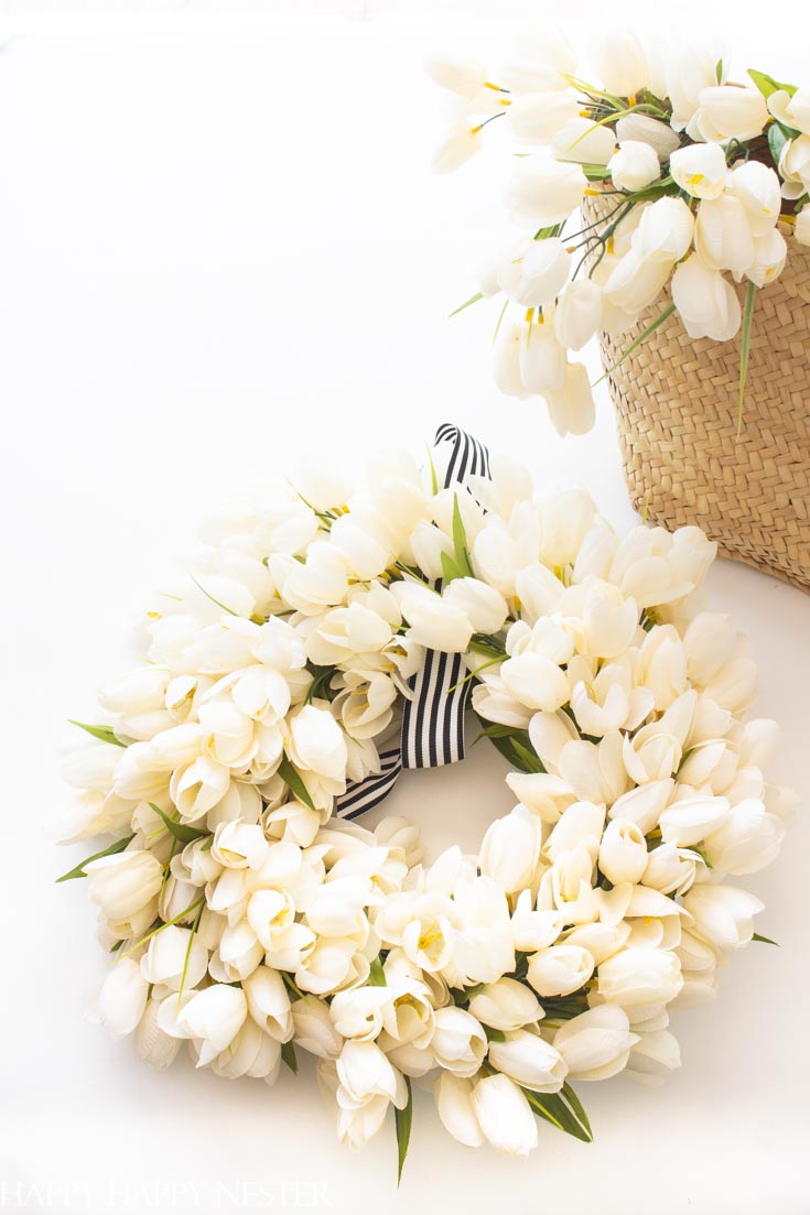 white tulip wreath