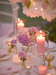 Romantic Outdoor Summer Table Setting