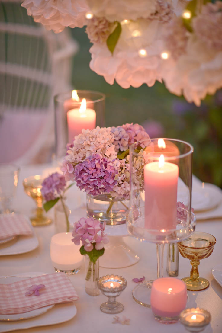 Table Decorations with Candles and Flowers - Happy Happy Nester