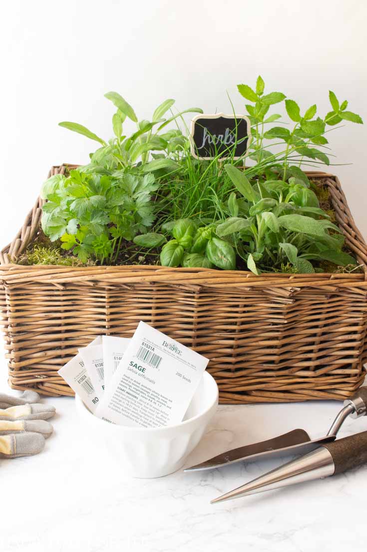 herb garden basket tutorial