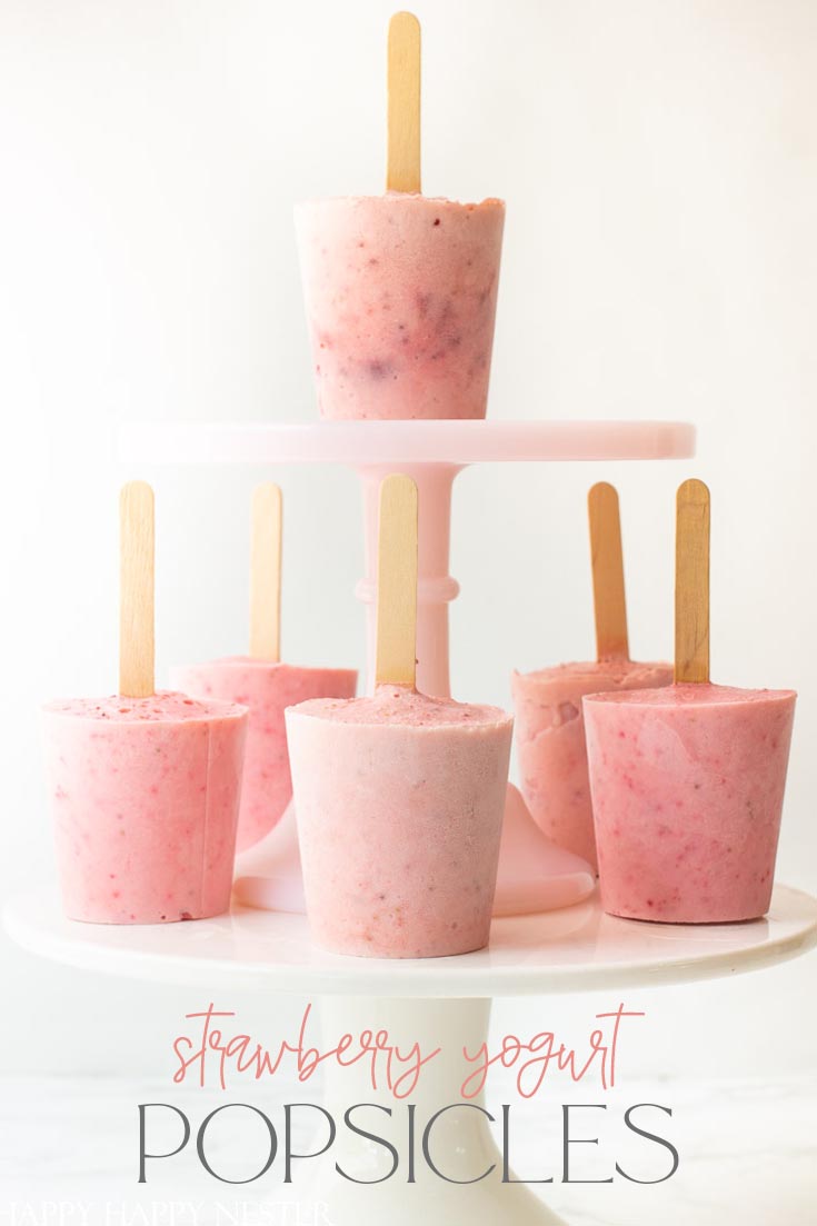 strawberry yogurt popsicle recipe pin