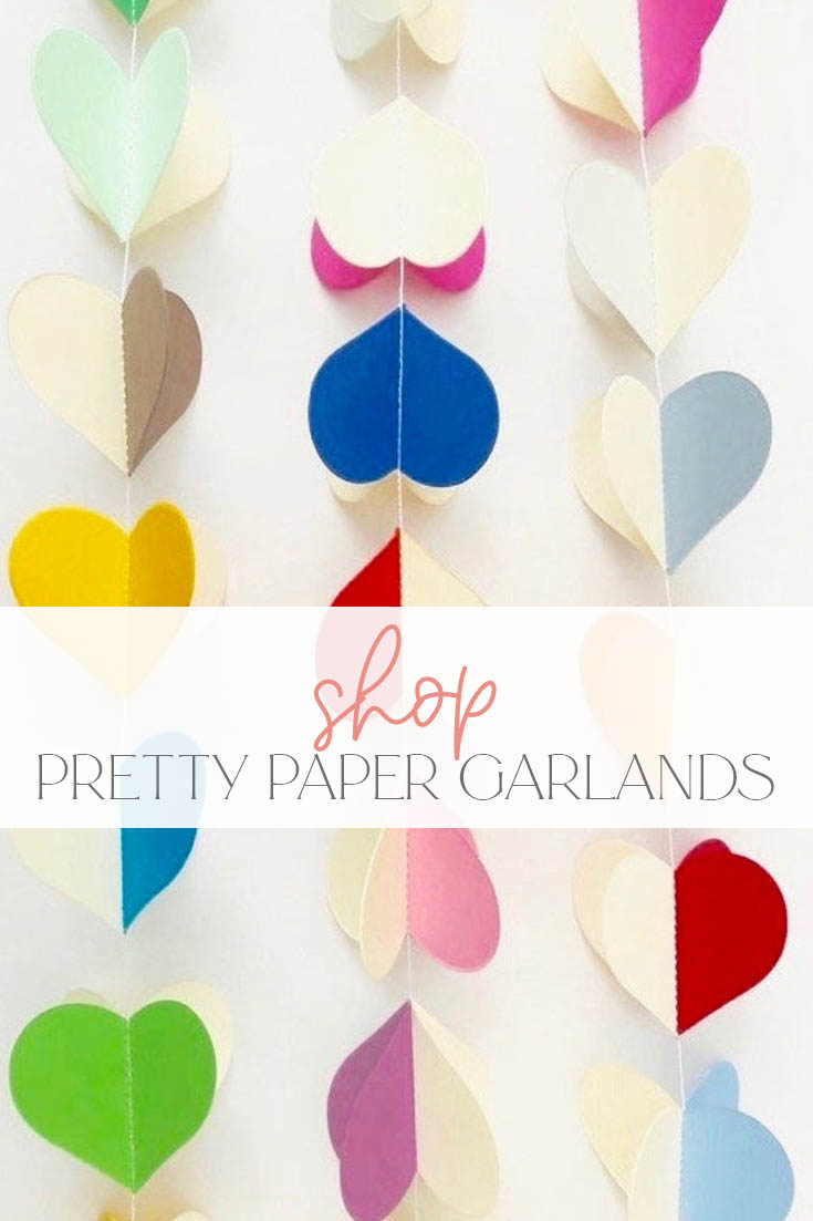 Where to buy pretty paper garlands online pin