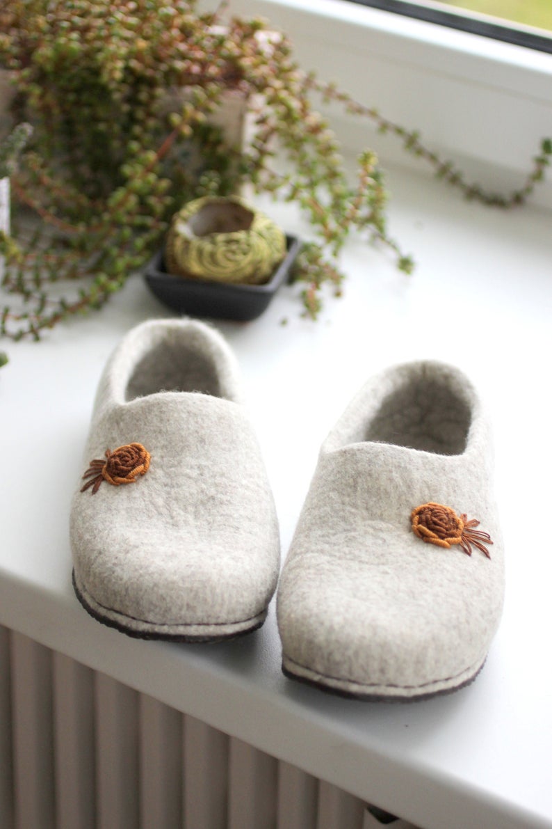 boiled wool clogs