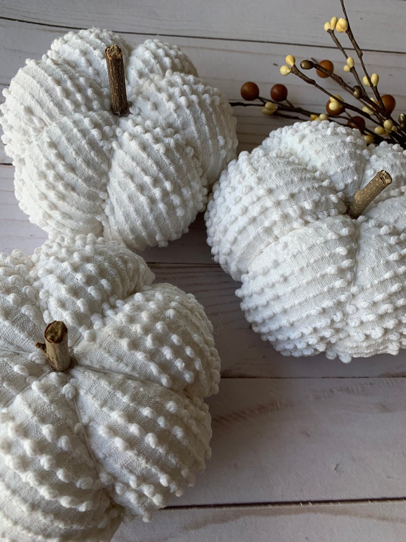 chenille pumpkins on Etsy