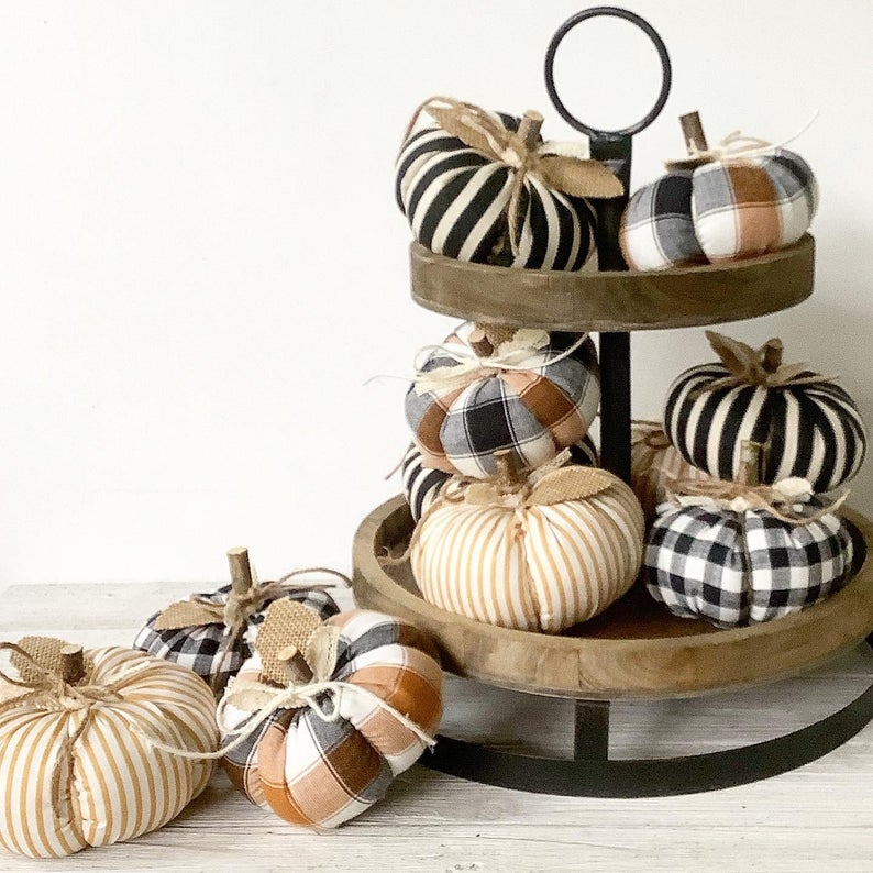 autumn plaid pumpkins