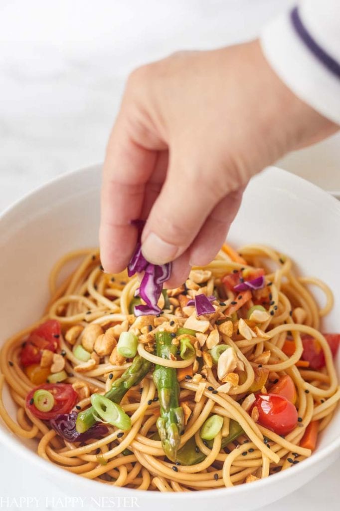 this asian noodle recipe is part of a salad bowl ideas post