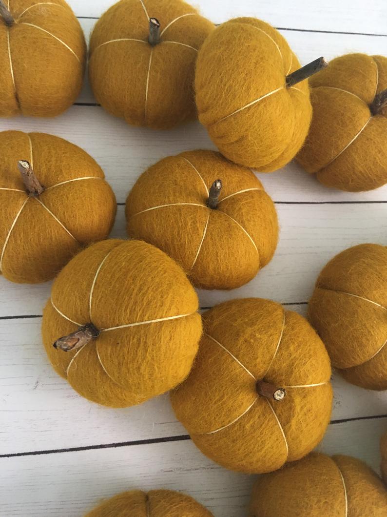 felted pumpkins on Etsy