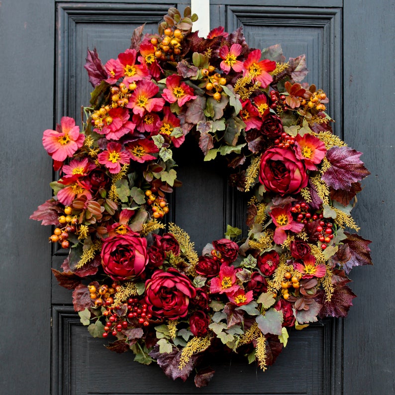 Matching hello Welcome Door Mat - Pink Door Wreaths