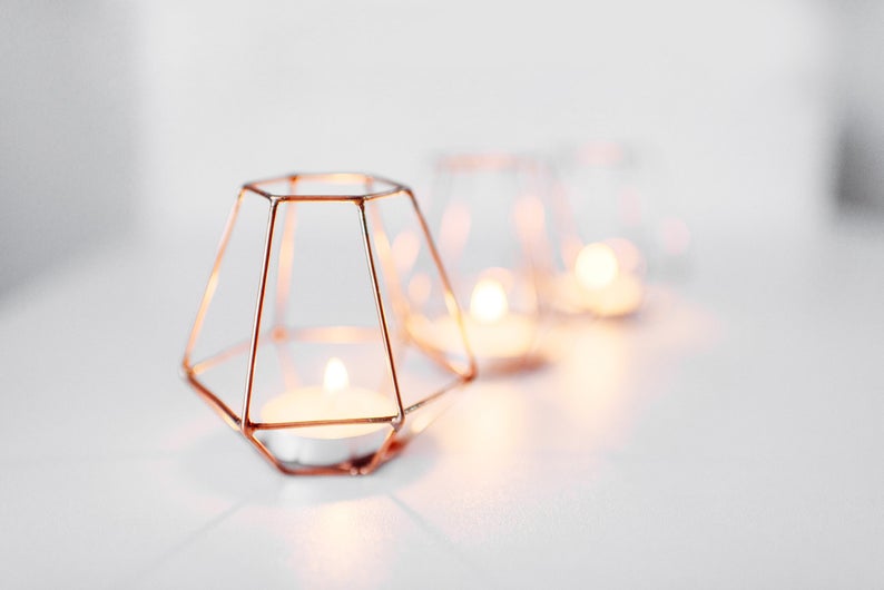 copper candle holder
