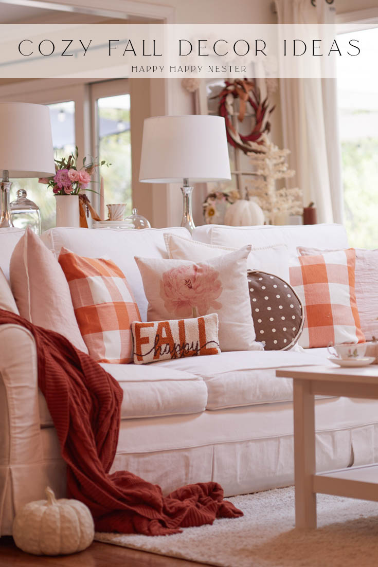 Cozy Fall Decor Ideas with Pink and Orange - Happy Happy Nester