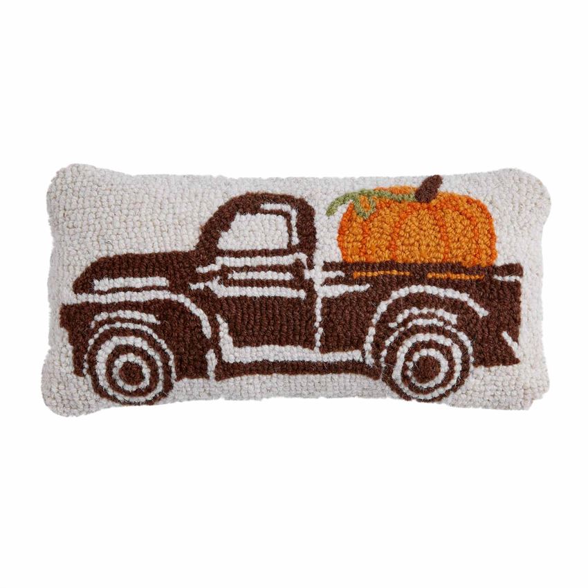 trucks with pumpkin pillows