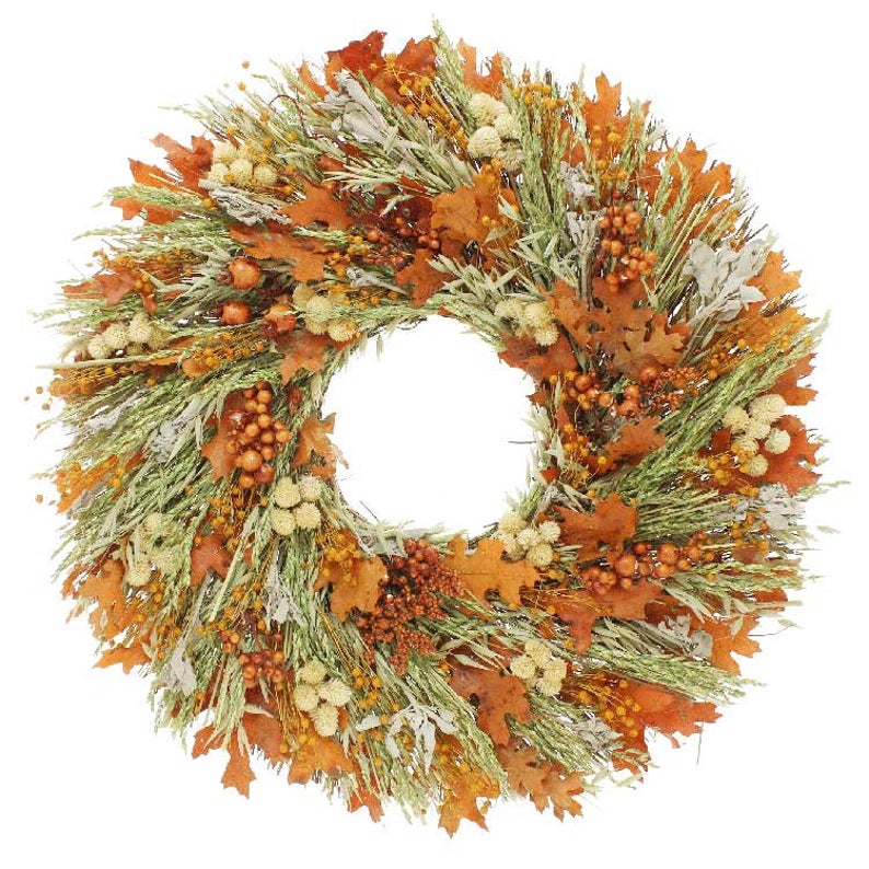 Natural dried fall wreath