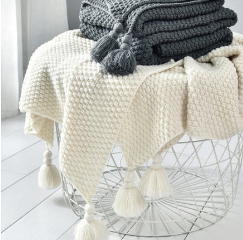 cute grey soft throw