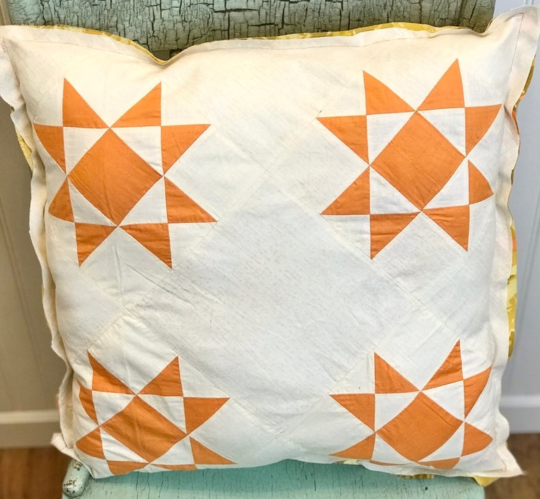 vintage fall quilt pillow