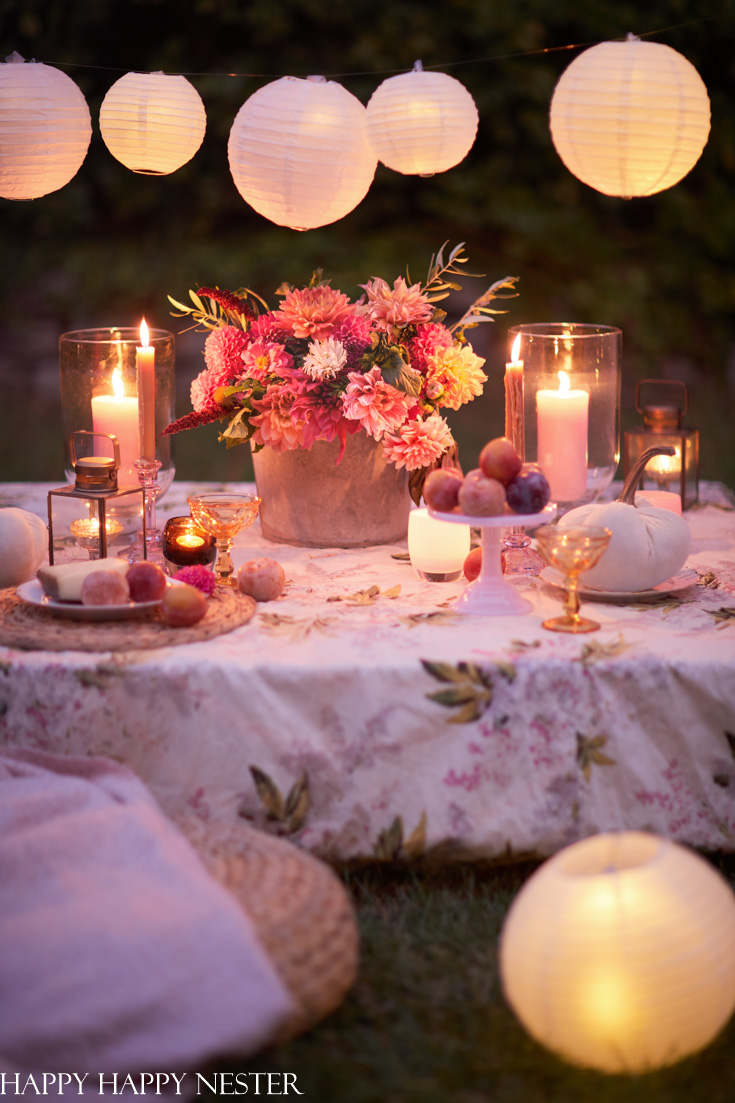 a romantic outdoor table for fall