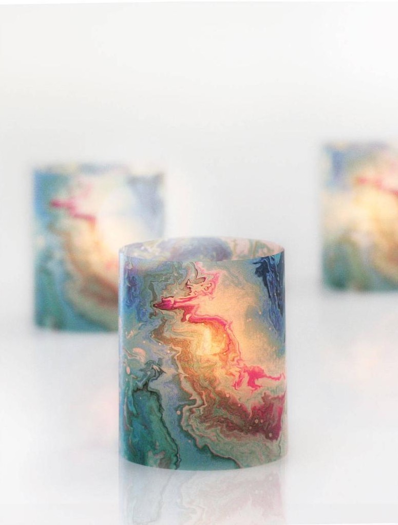marble swirl candles