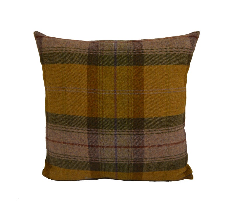 gorgeous wool plaid pillow for fall