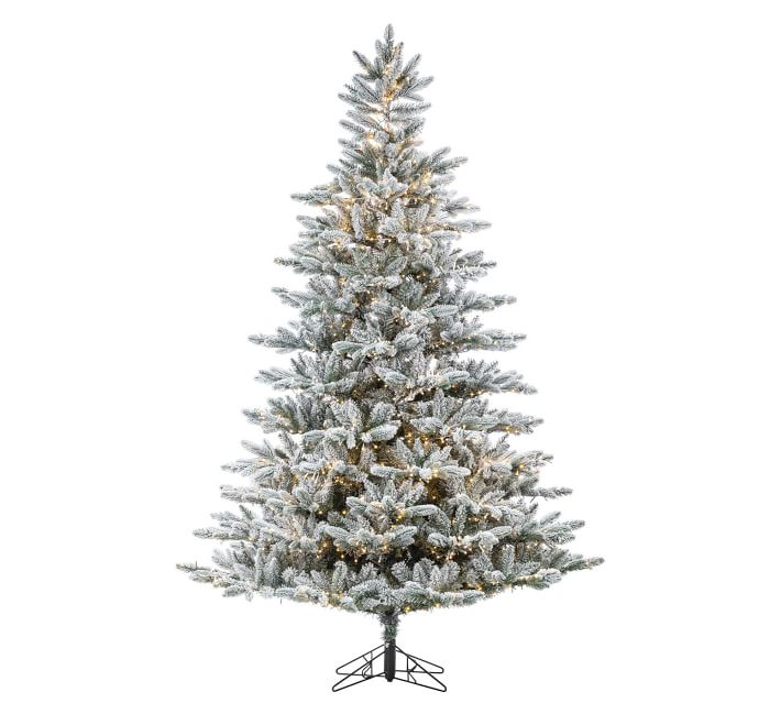 pre-lit flocked faux christmas tree