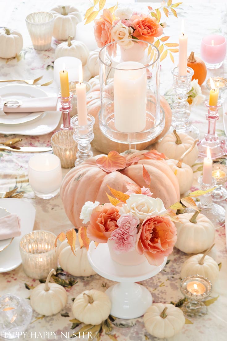 pink and orange table decor