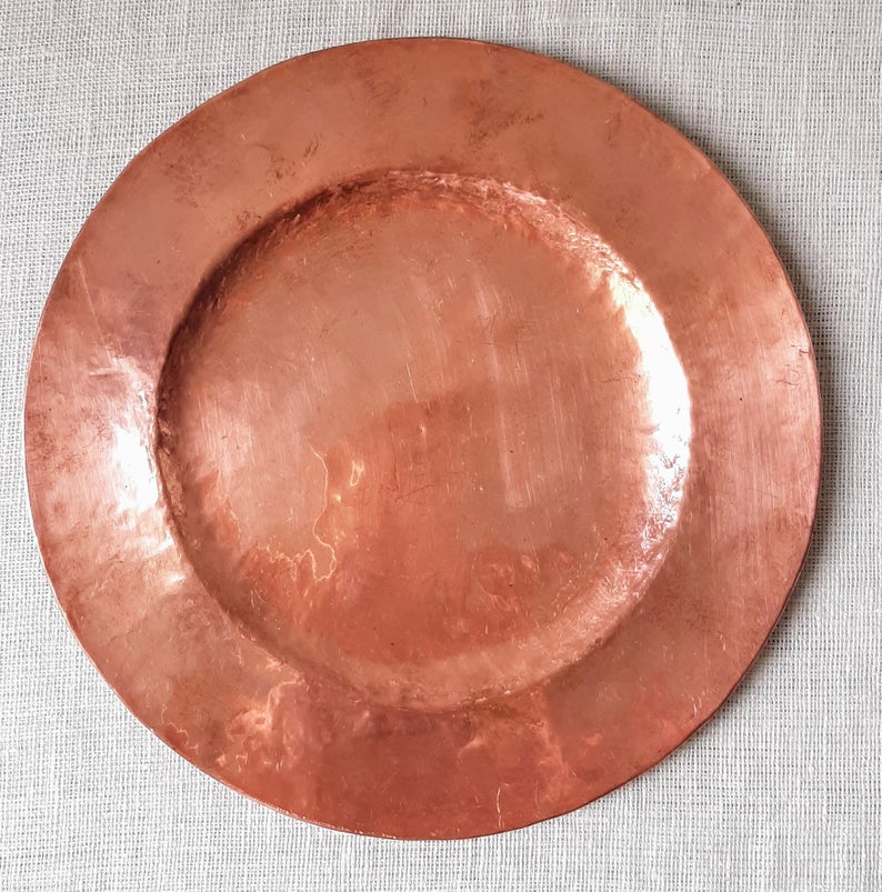 Decorative Tray, Red Copper Tray, Copper Plates, Copper Dishes