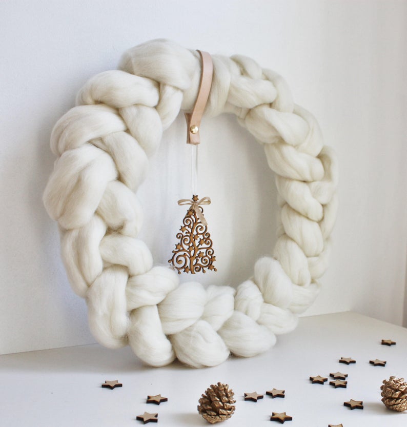 wool christmas wreath