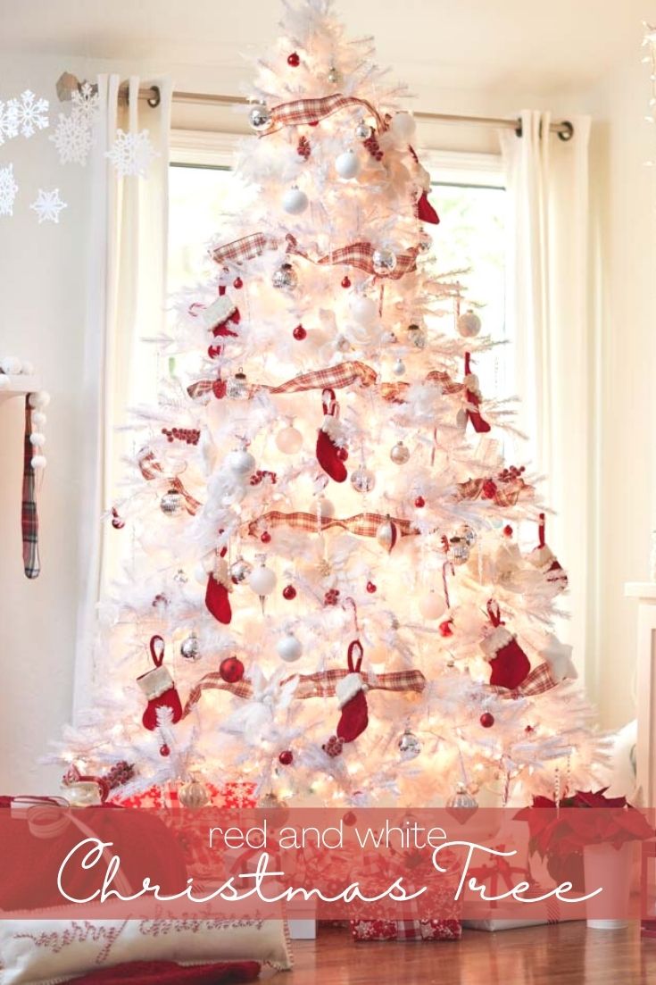 This year we have a Red and White Christmas Tree in our cozy living room. This color combination resembles a striped candy cane and is so fresh and festive. But, decorating with red can be tricky so, let's take a look at how to style a tree with this bright holiday color.  