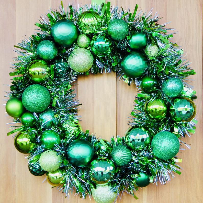 green ornament wreath