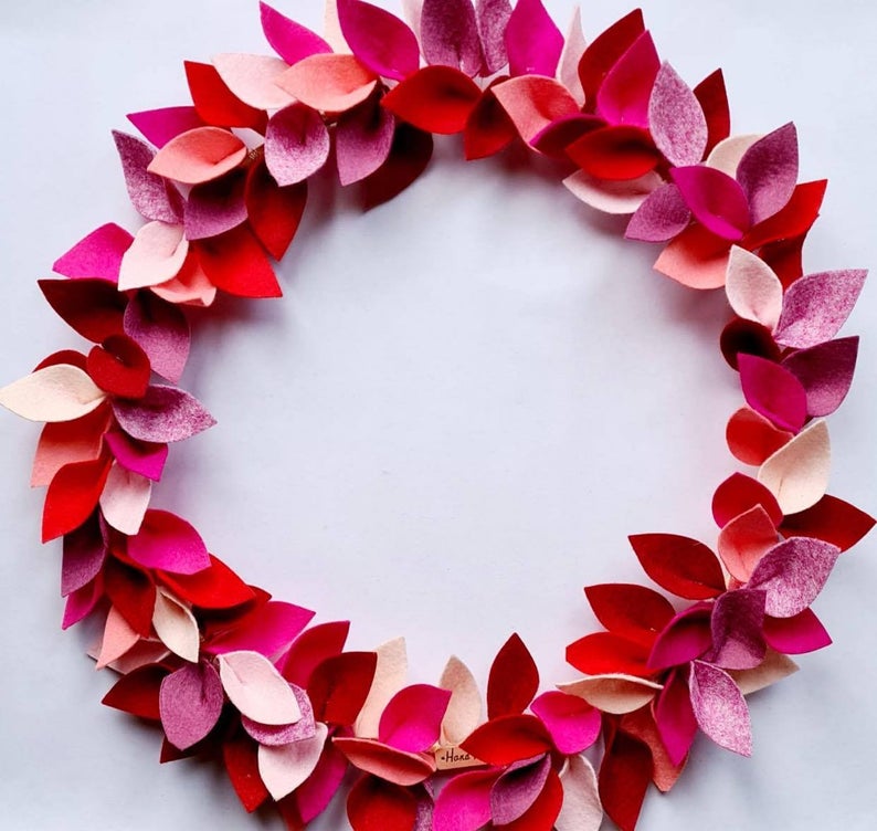 felt valentine's day decorations wreath