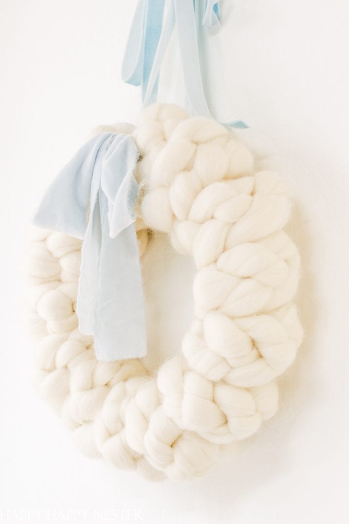 chunky wool wreath diy