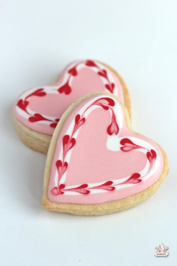 decorating cookies for Valentine's Day