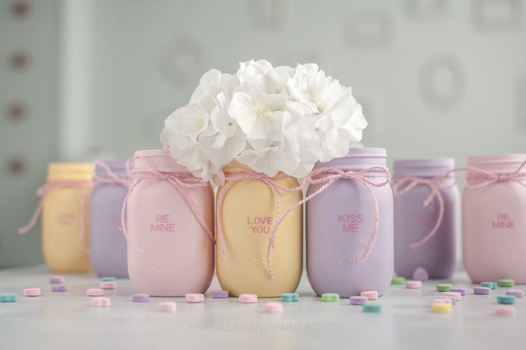 Valentine's Day Decorations mason jar vases