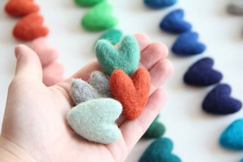 valentine's day felt hearts