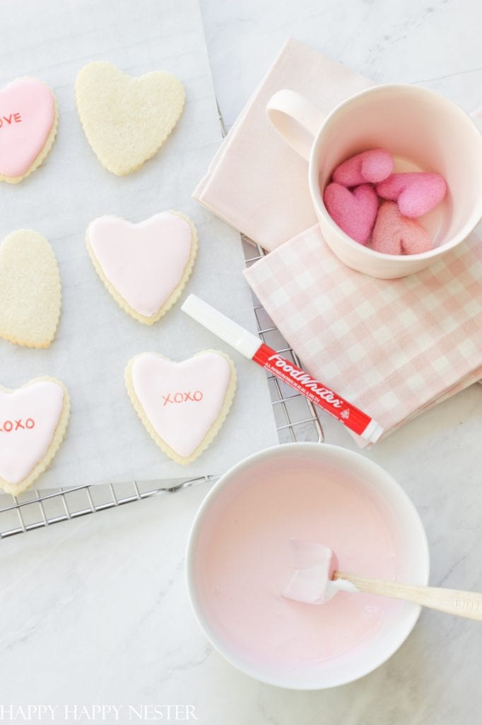 Valentine sugar cookies decorating DIY