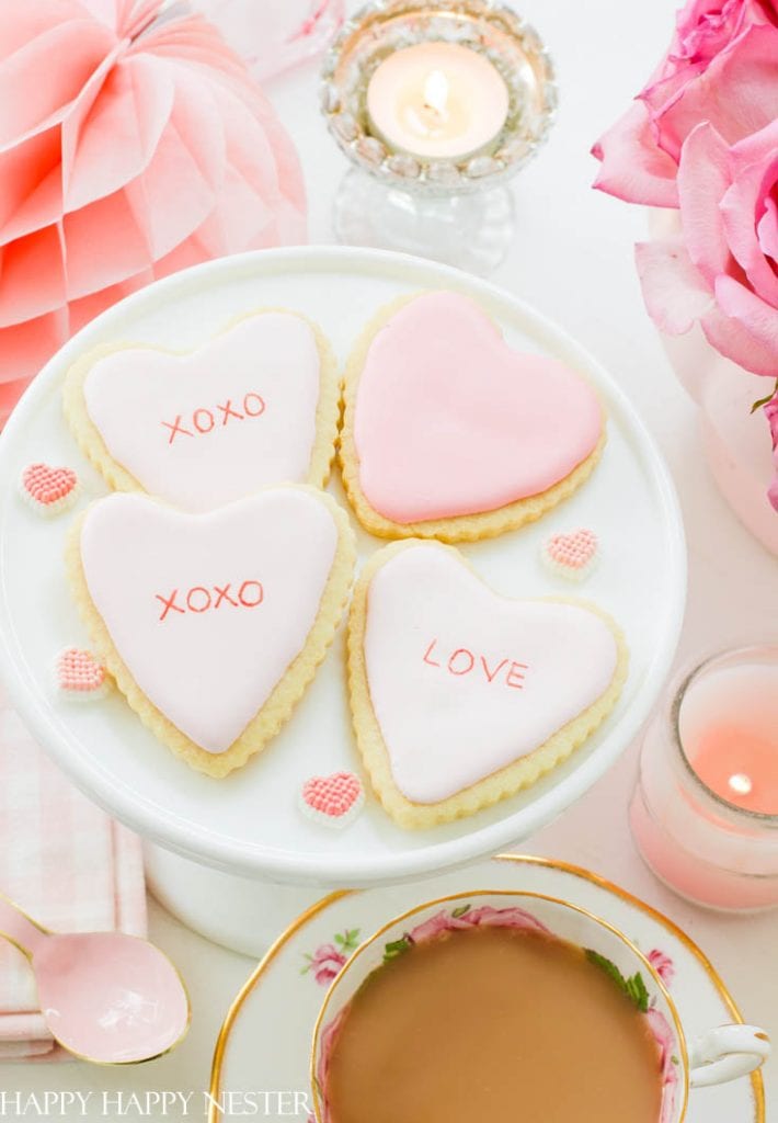 Valentine sugar cookies decorating DIY