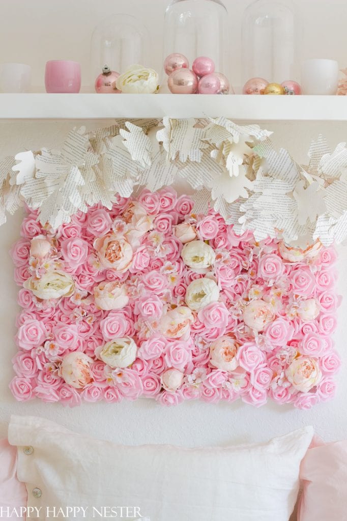 make this diy flower wall hanging for Valentine's Day